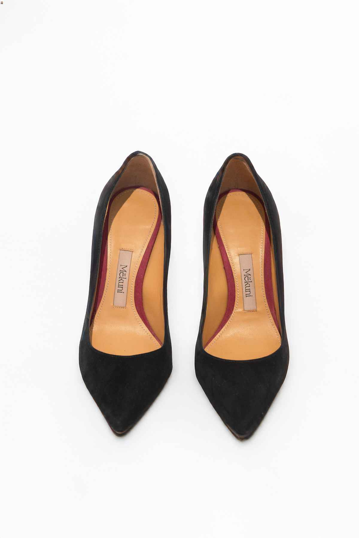 Zapatos stilletos gamuza negros cuero - Mekuni - Talla 39