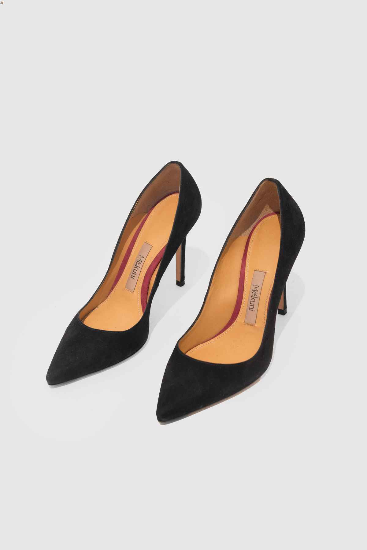 Zapatos stilletos gamuza negros cuero - Mekuni - Talla 39