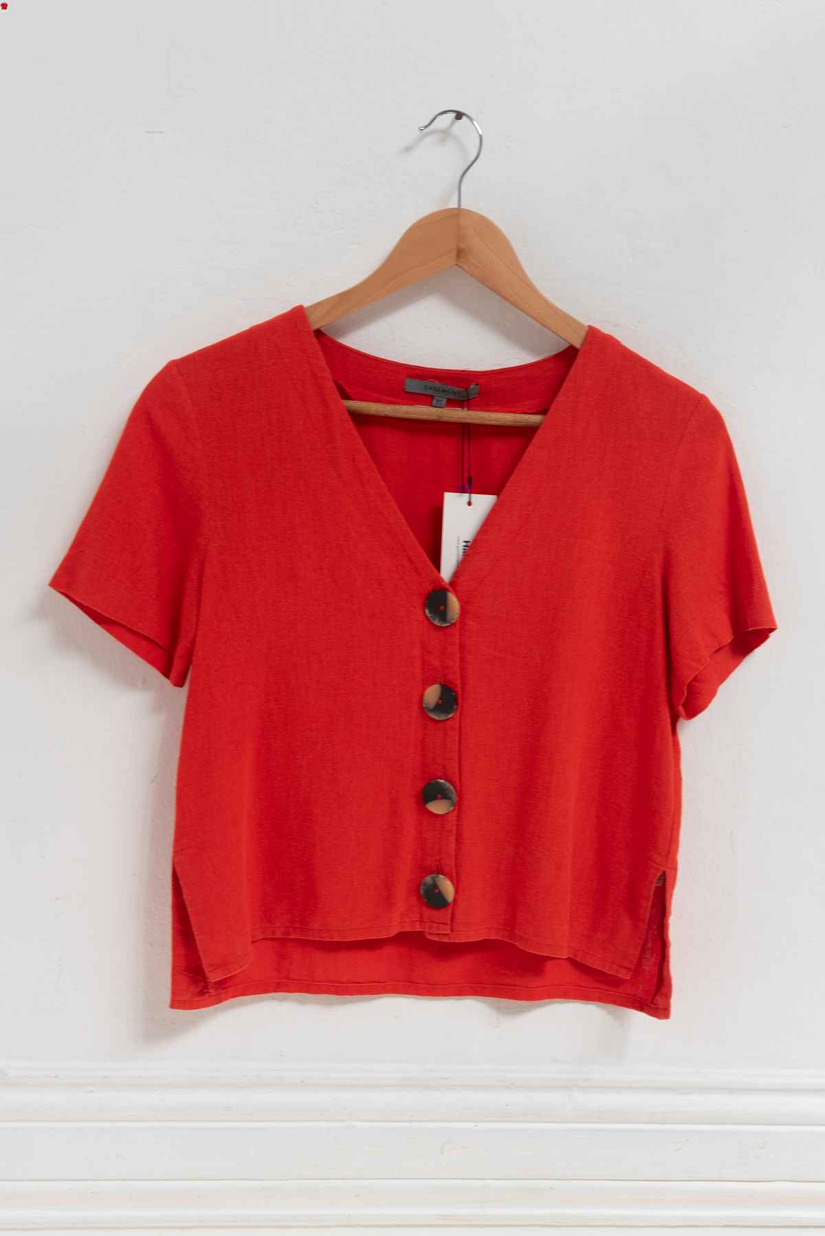Top rojo botones - Basement - Talla S