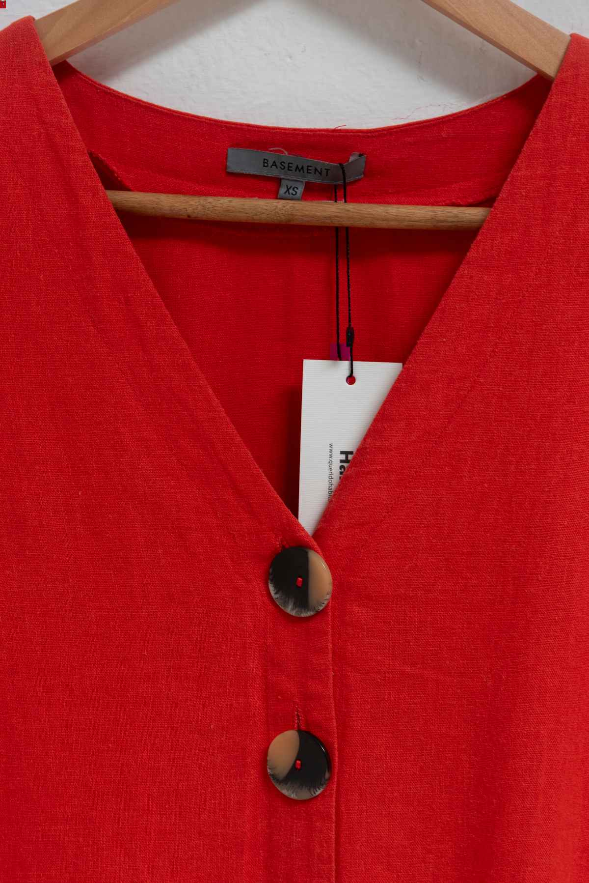 Top rojo botones - Basement - Talla S