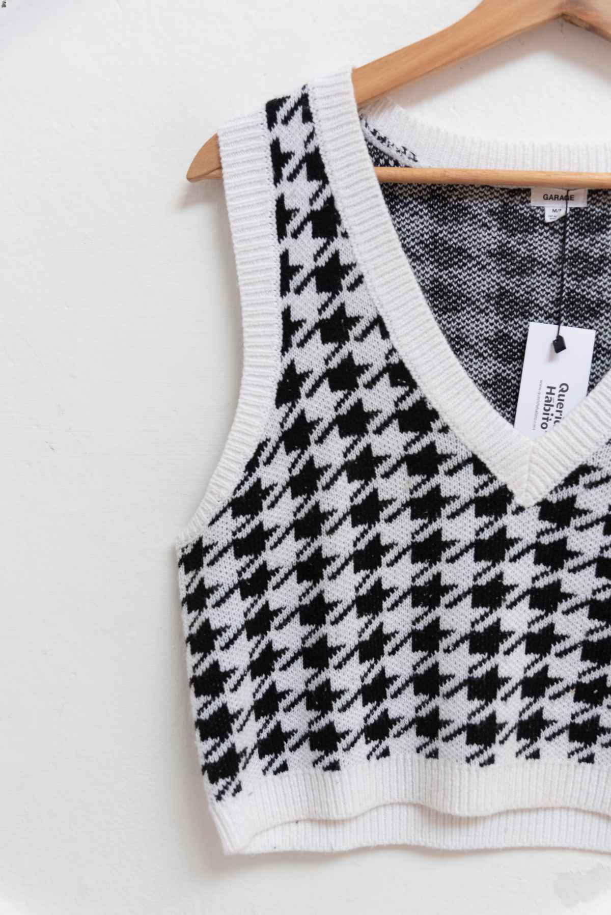 Chaleco crop blanco y negro - Garage - Talla M