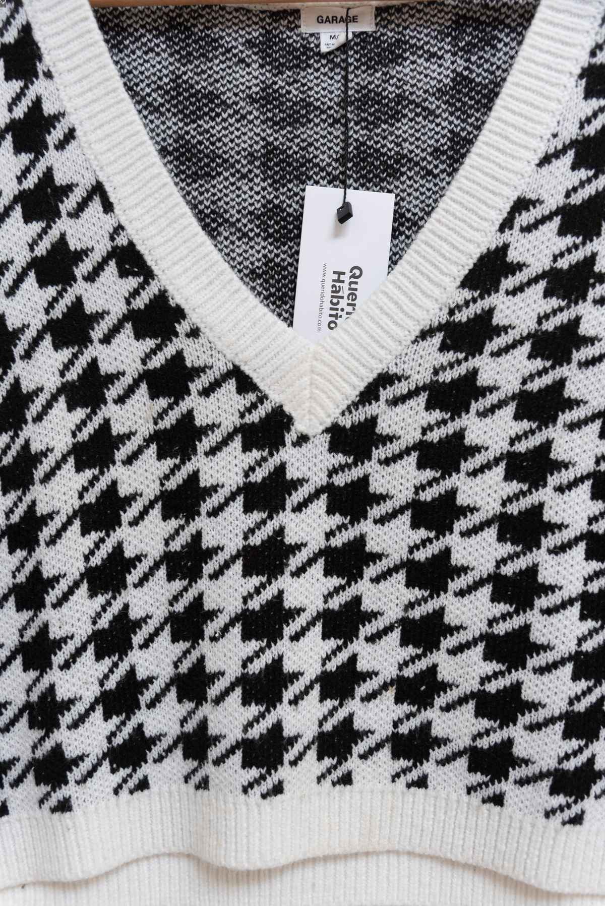 Chaleco crop blanco y negro - Garage - Talla M