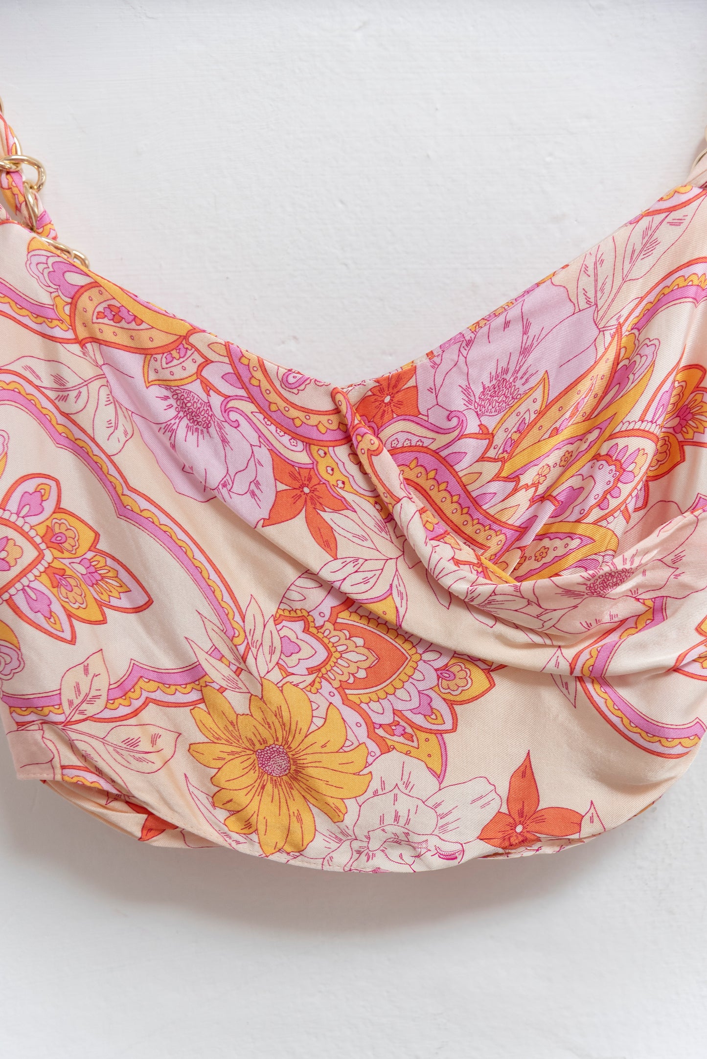 Top estampado con tiras de cadena - Zara - Talla S
