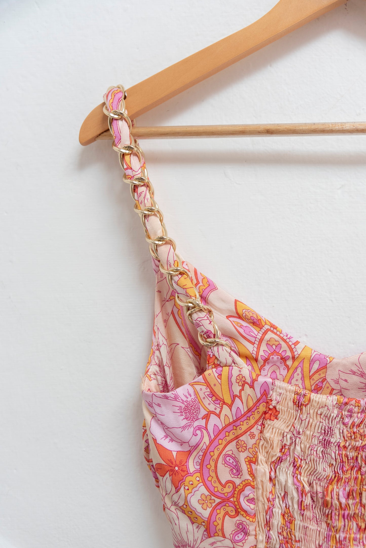 Top estampado con tiras de cadena - Zara - Talla S