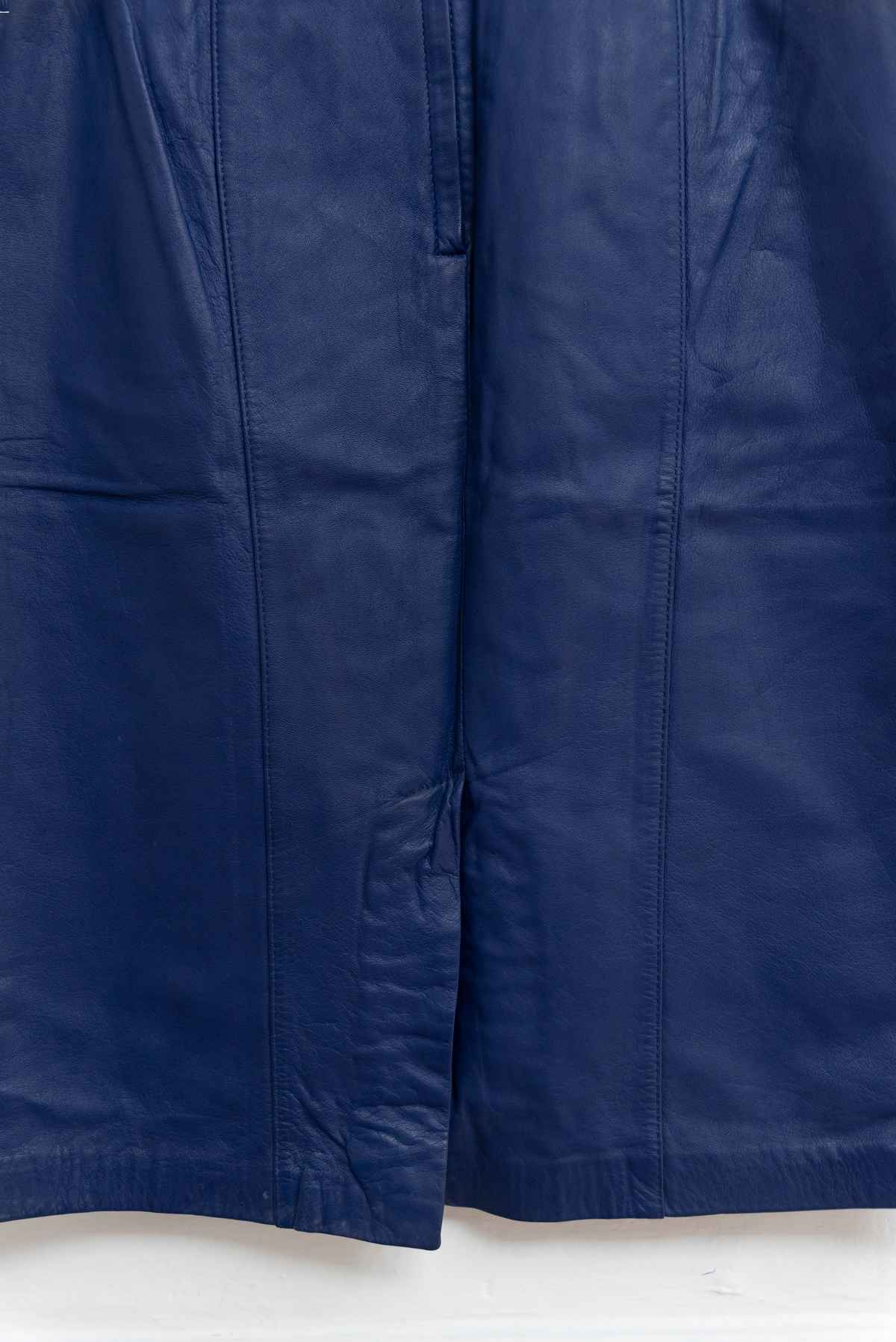 Falda azul cuero Vintage - Talla S