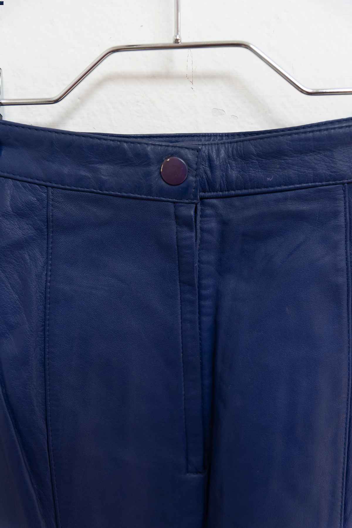 Falda azul cuero Vintage - Talla S