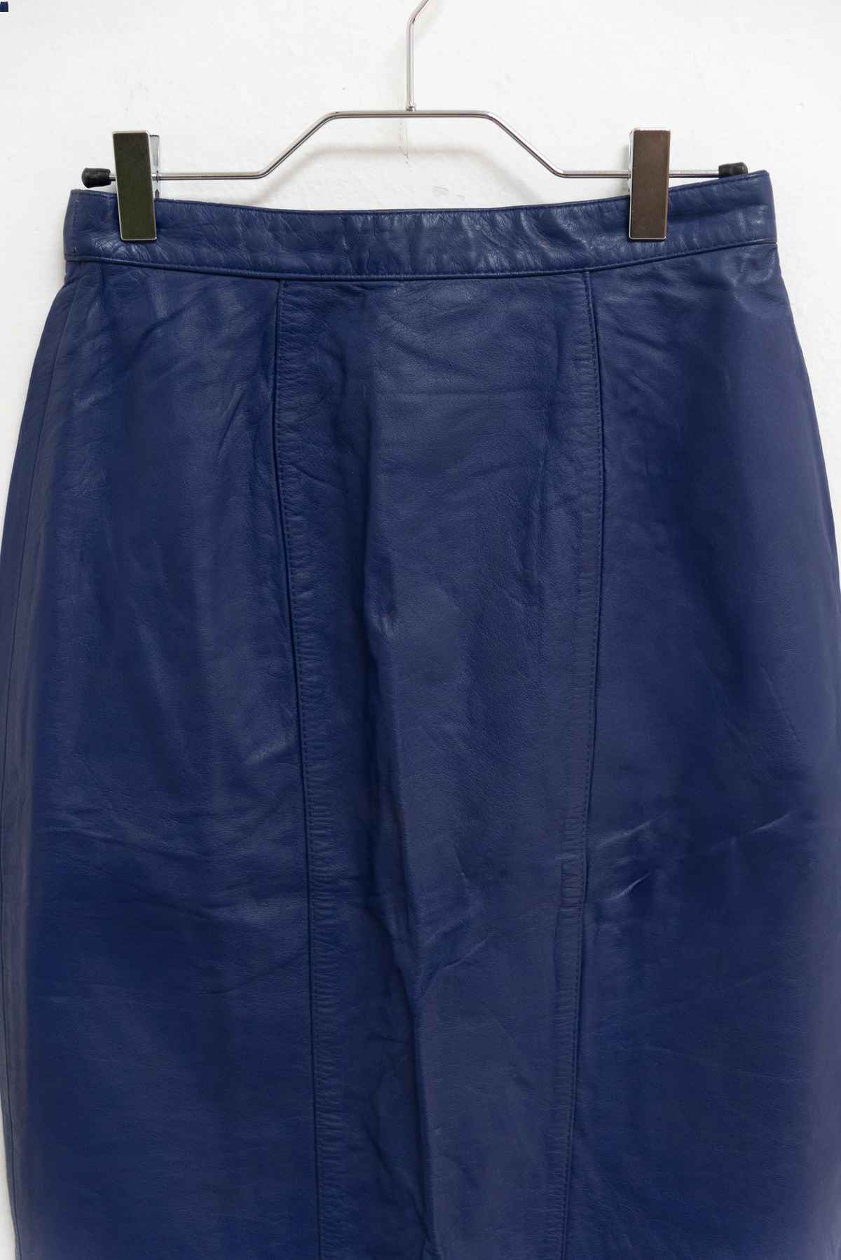 Falda azul cuero Vintage - Talla S