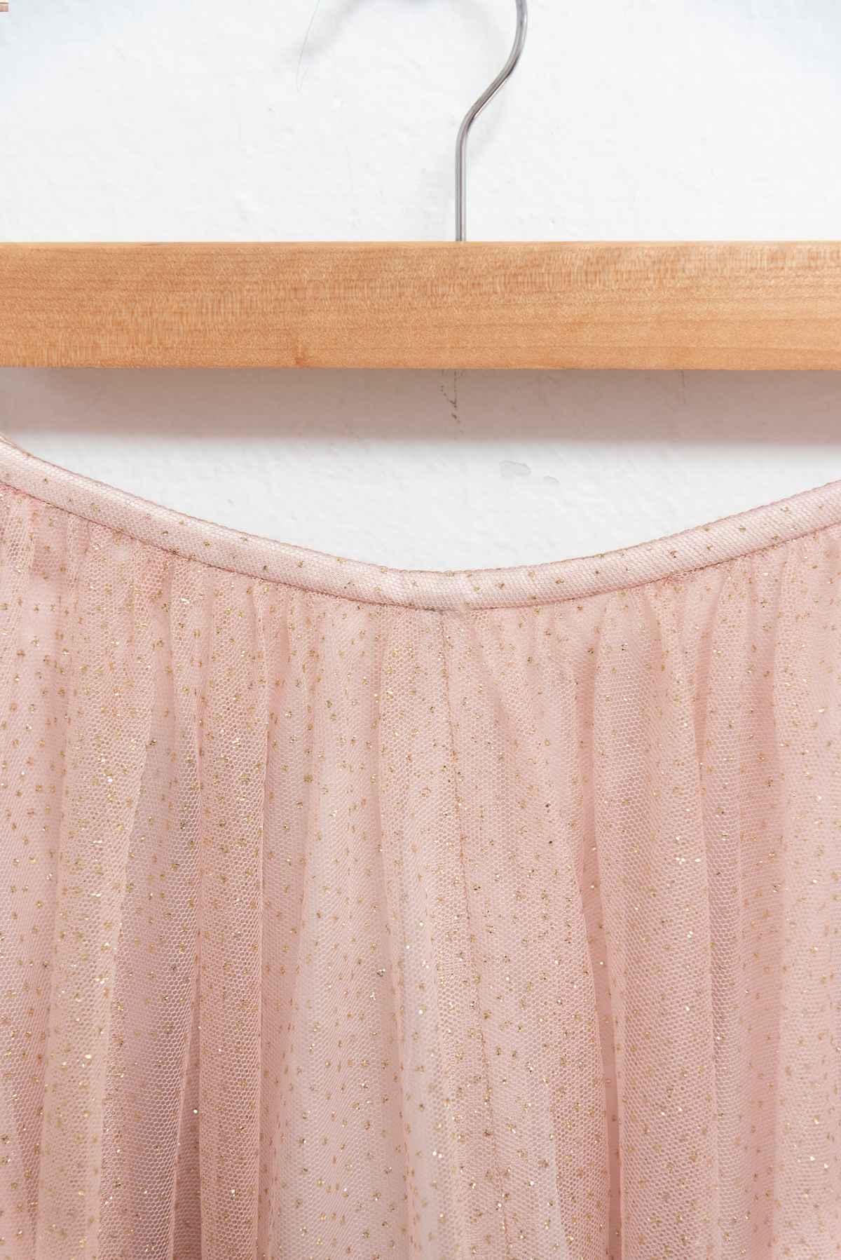 Falda beige tul y brillos - Angie Schlegel - Talla L