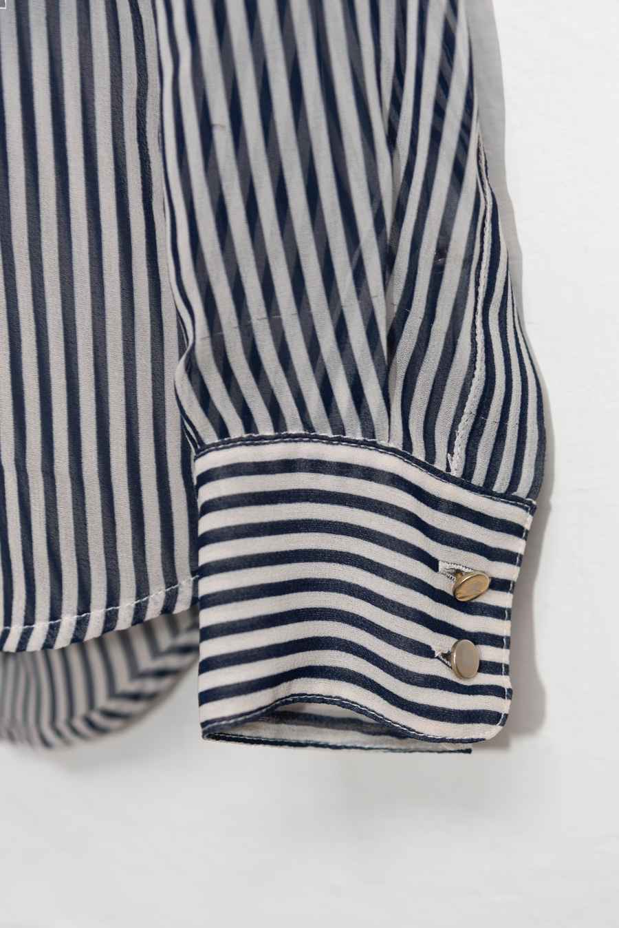 Blusa azul y blanco rayas de gasa - Talla XS - Zara
