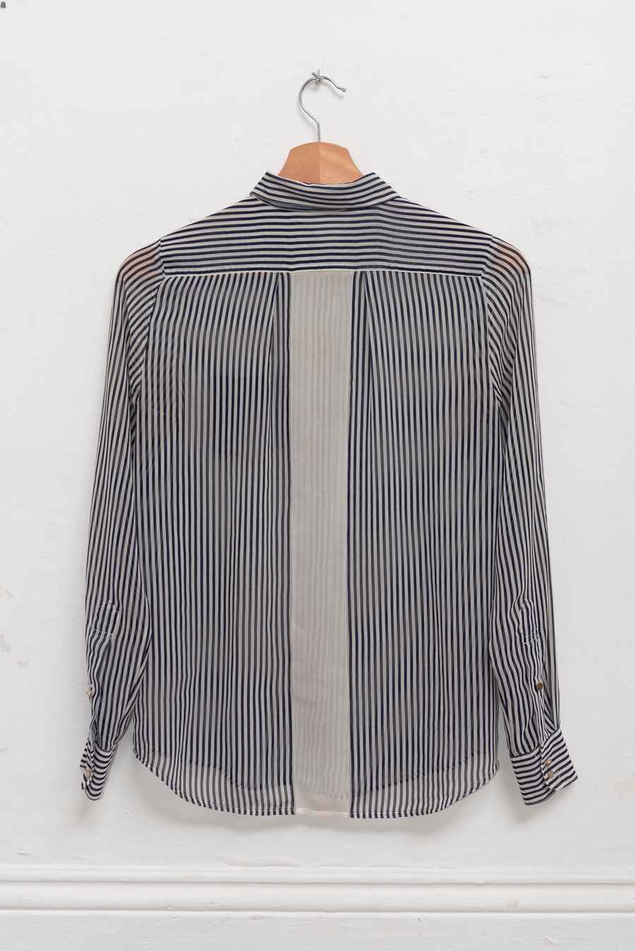 Blusa azul y blanco rayas de gasa - Talla XS - Zara