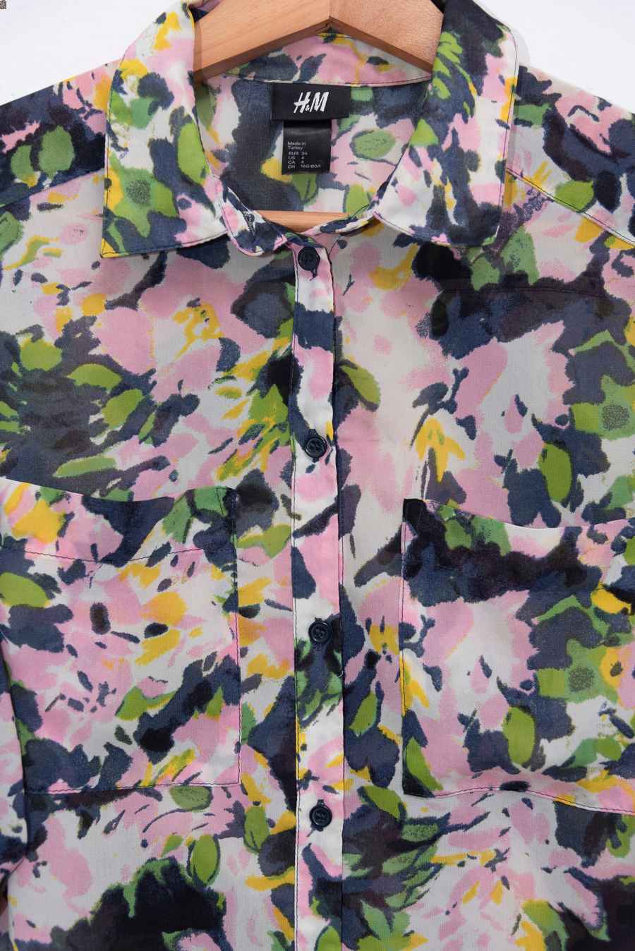 Blusa print flores - Talla XS - H&M