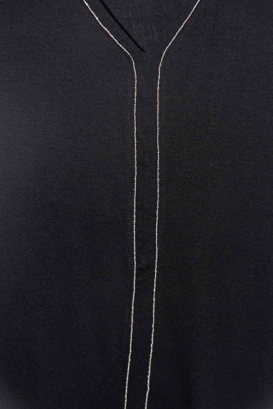 Blusa negra borde plateado - Talla M - White House Black Market