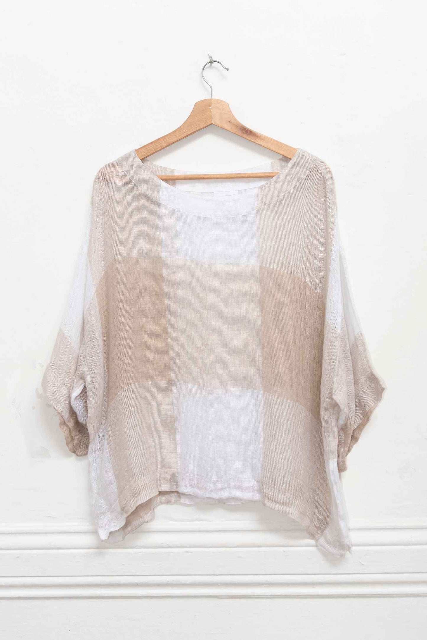 Blusa tonos crema de lino - Talla M - J.Jill