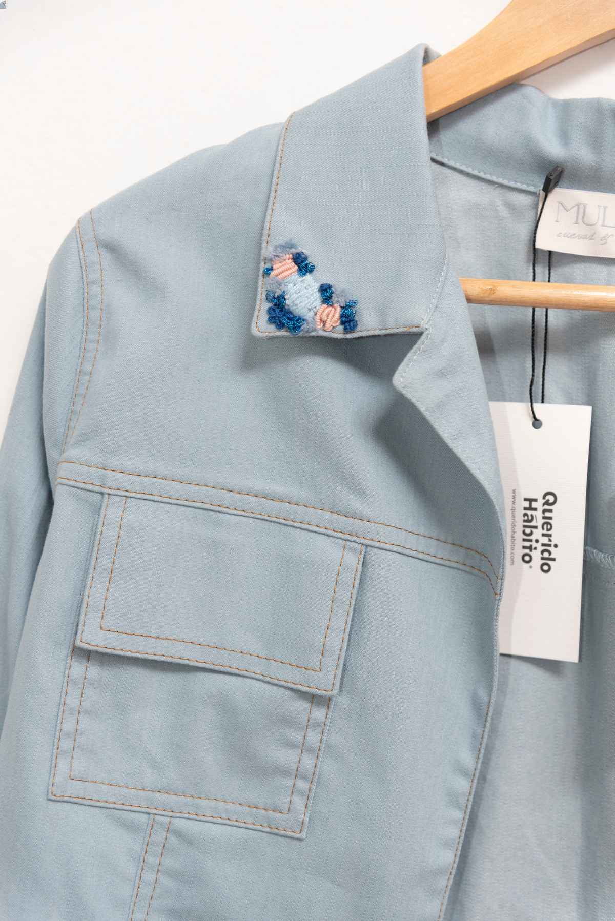 Casaca jean detalle bordado - Mulierr - Talla M