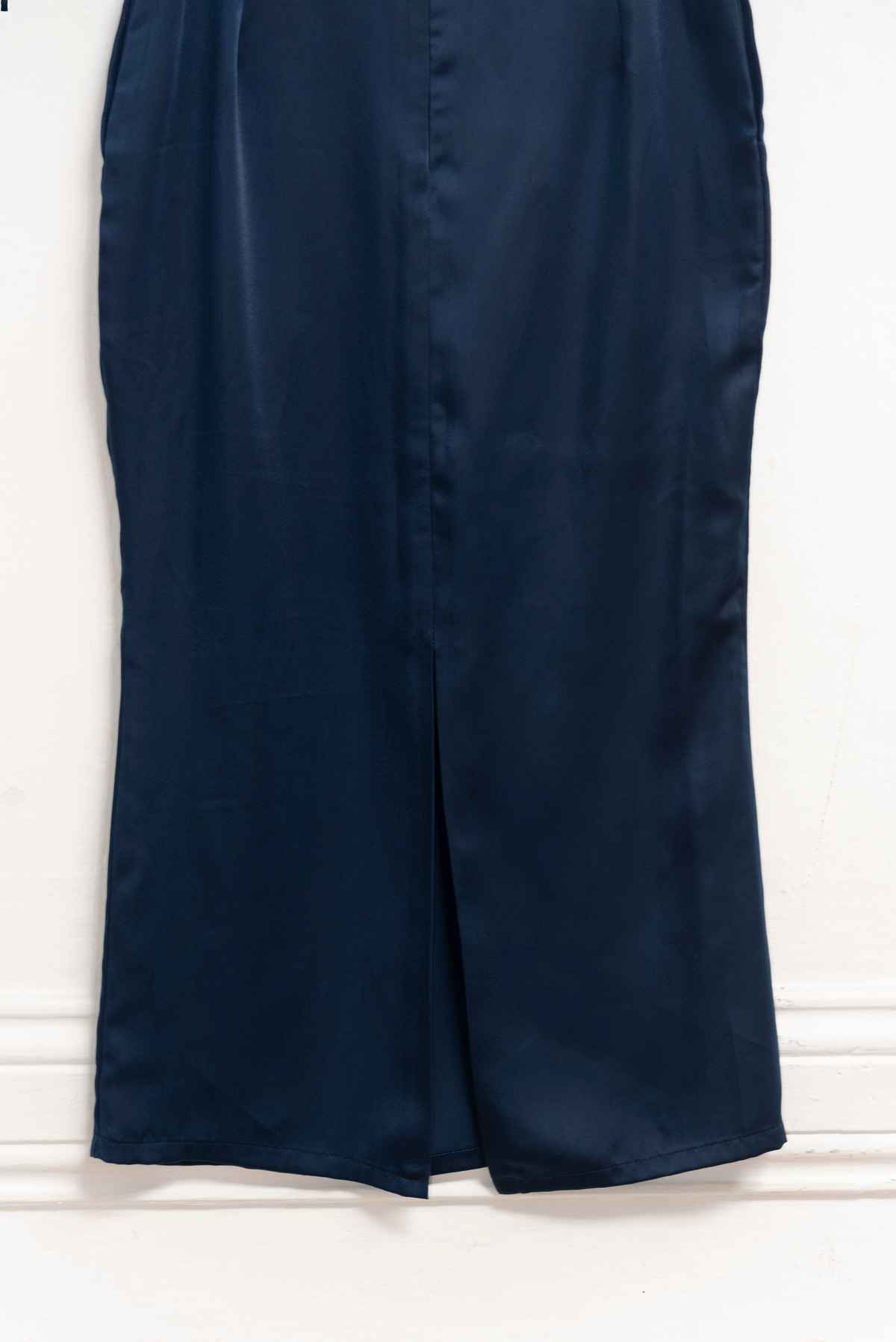 Falda azul satinada - El closet de mi hermana - Talla S