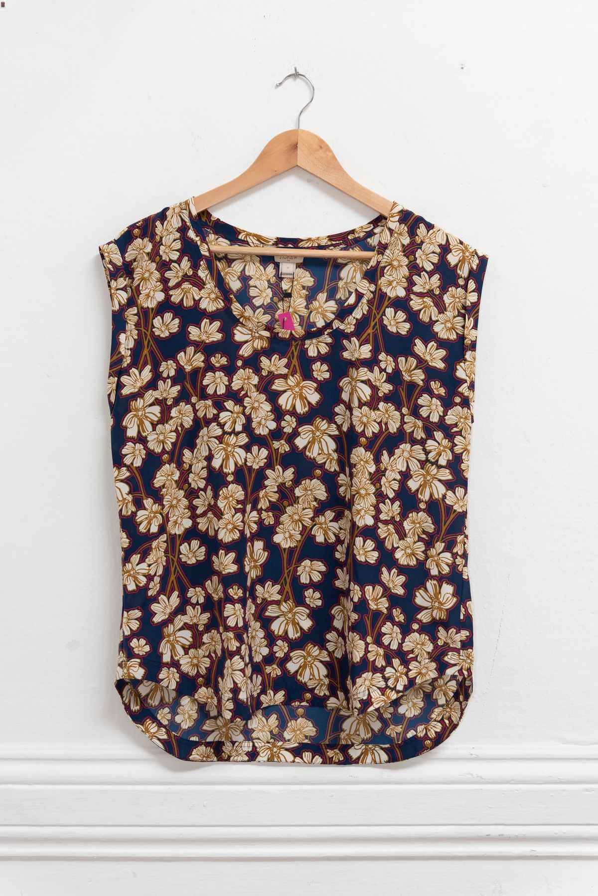 Blusa azul con flores - J Crew - Talla L