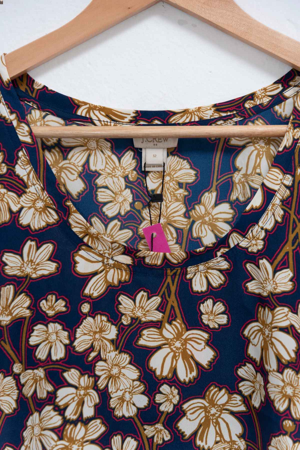 Blusa azul con flores - J Crew - Talla L