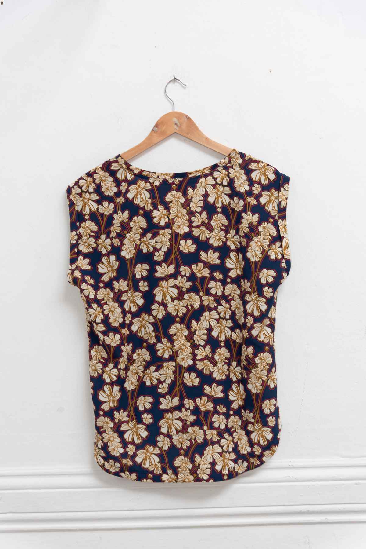 Blusa azul con flores - J Crew - Talla L