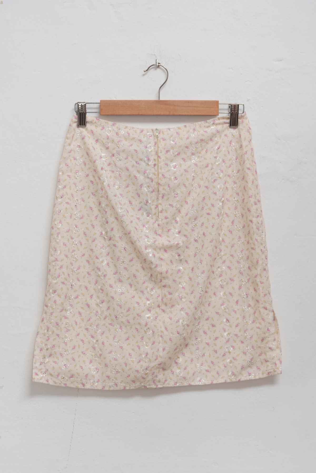Falda beige bordada - Hourglass - Talla S