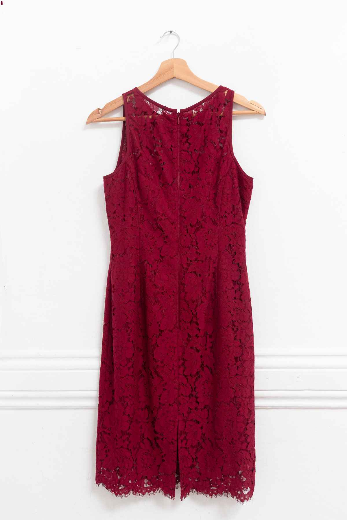 Vestido guinda encaje - White House - Talla S