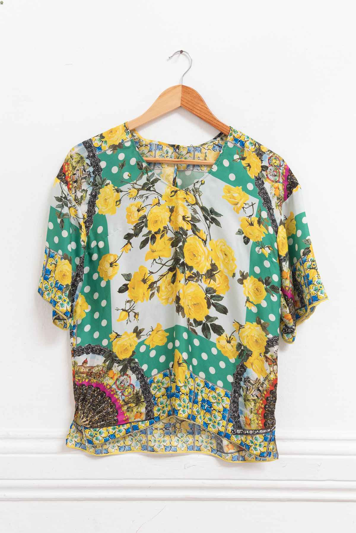 Blusa print flores amarillas - Talla M