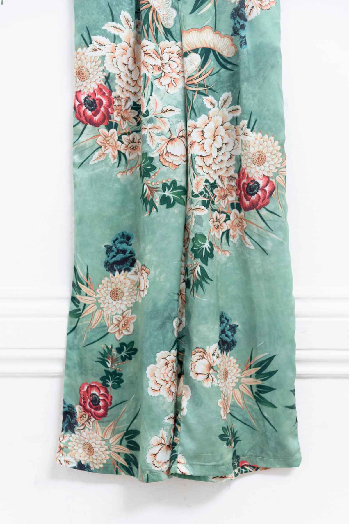 Pantalón verde flores - Ymny - Talla L