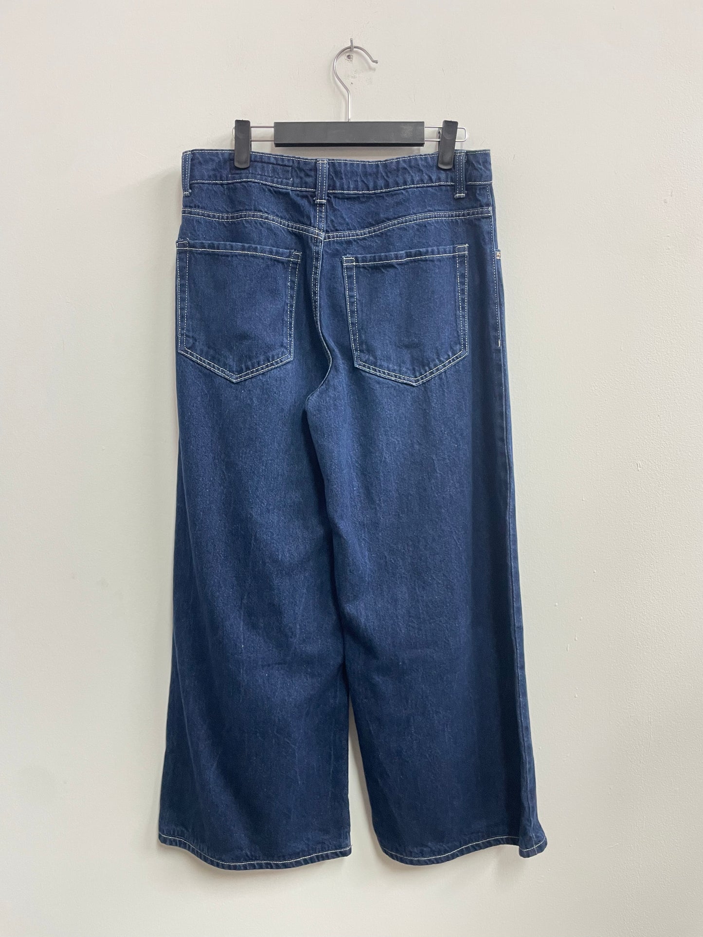 Jean azul marino corte wide leg - Bershka - Talla 38