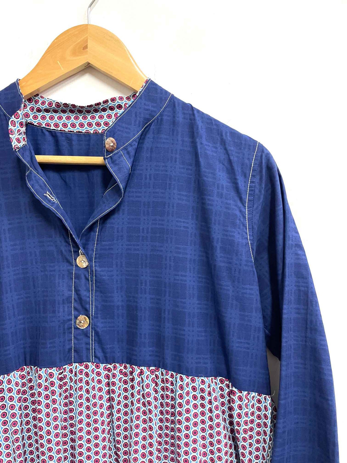 Vestido azul multiprint - Talla S