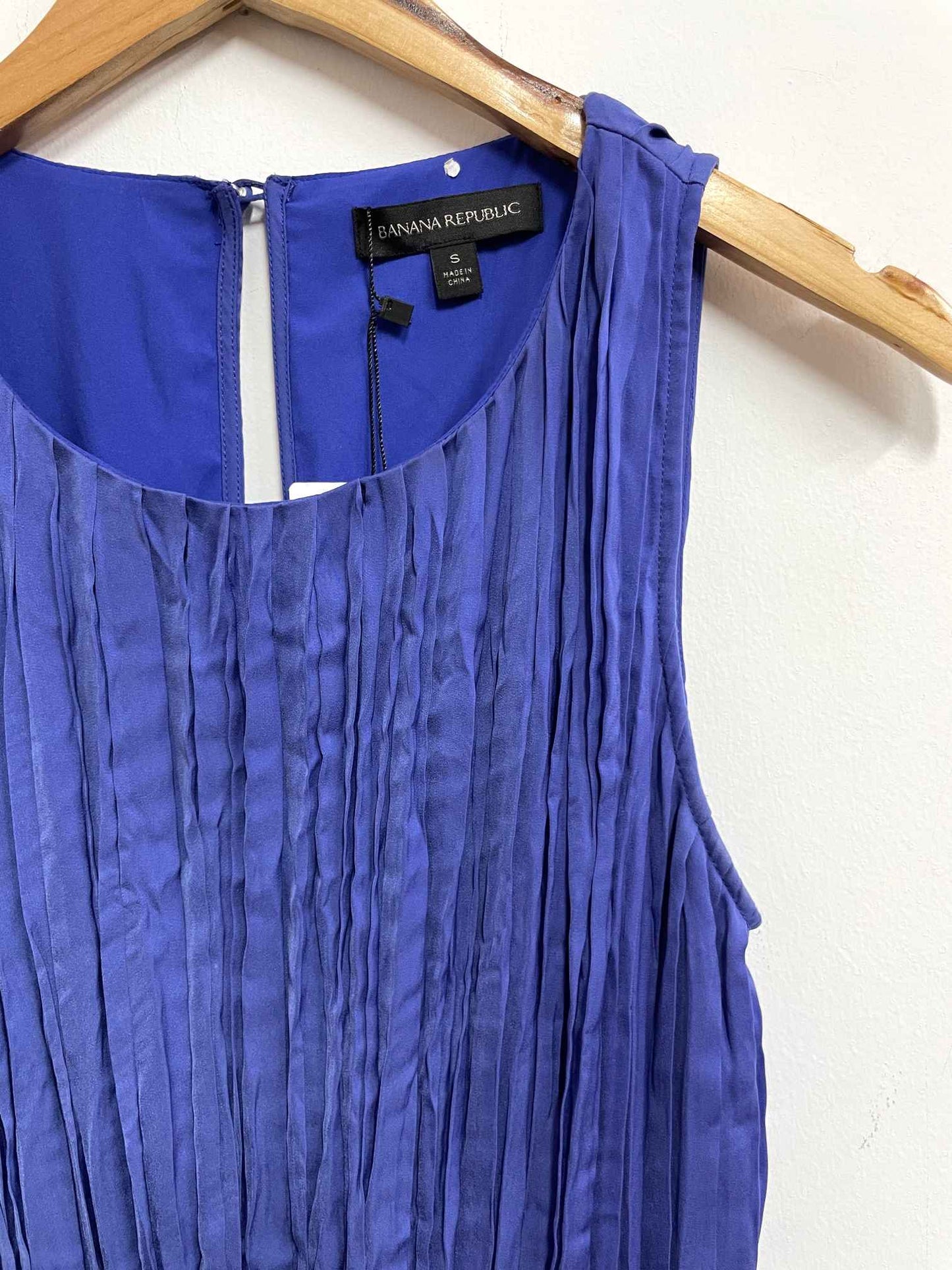 Vestido azul plisado - Banana Republic - Talla S