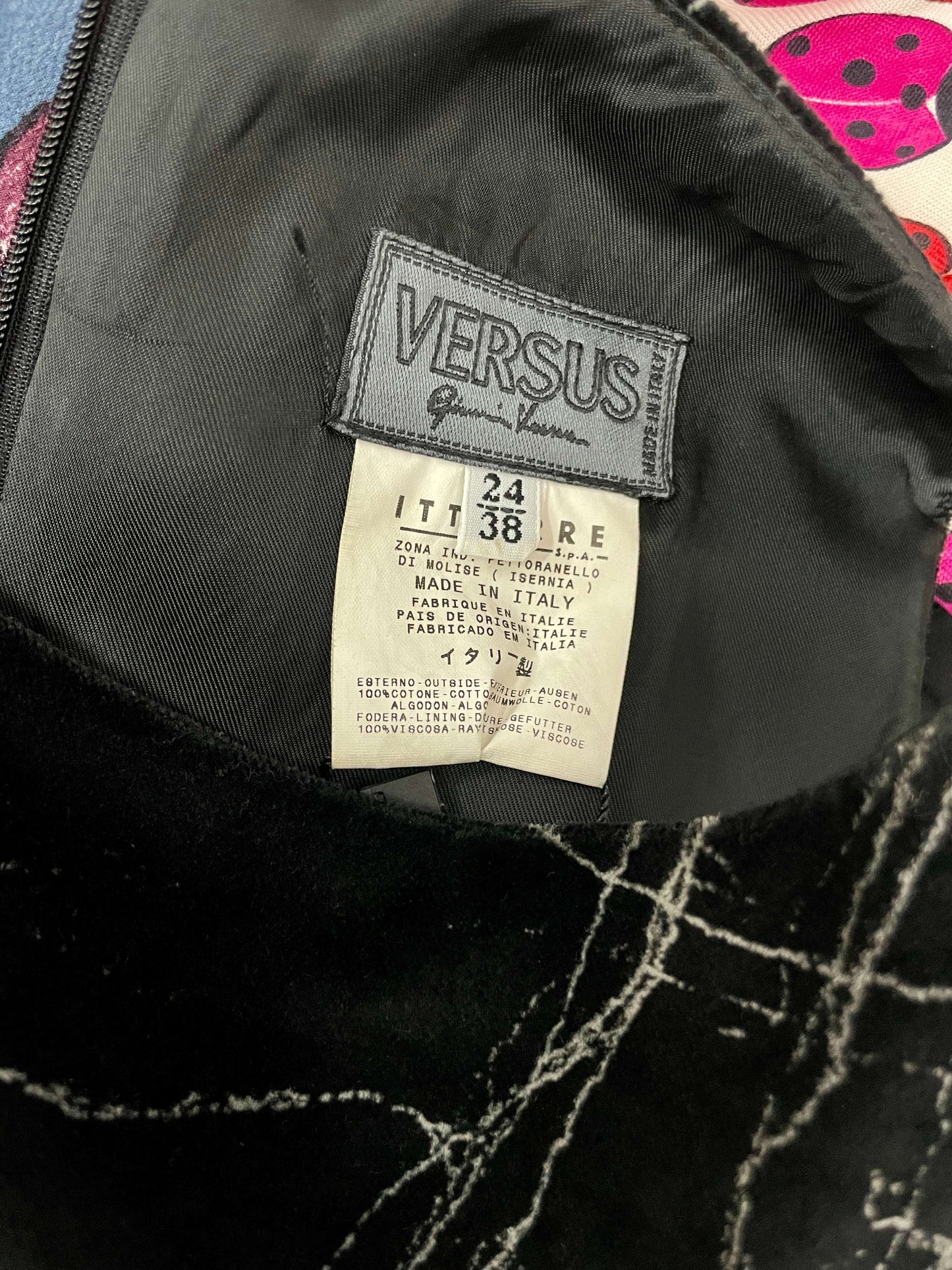 Vestido negro print blanco - Versus x Gianni Versace - Talla S