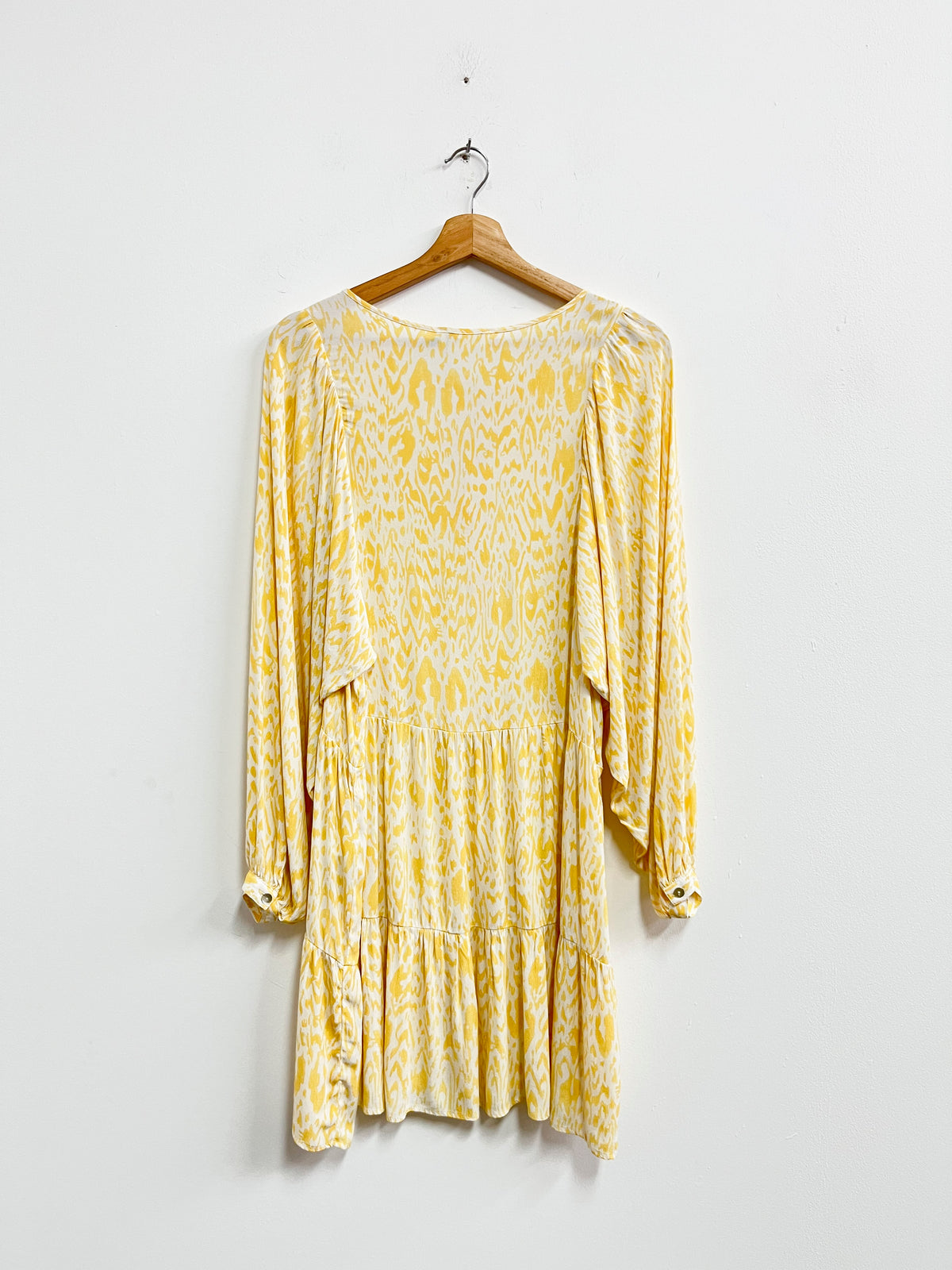 Vestido amarillo estampado - Naf Naf - Talla S