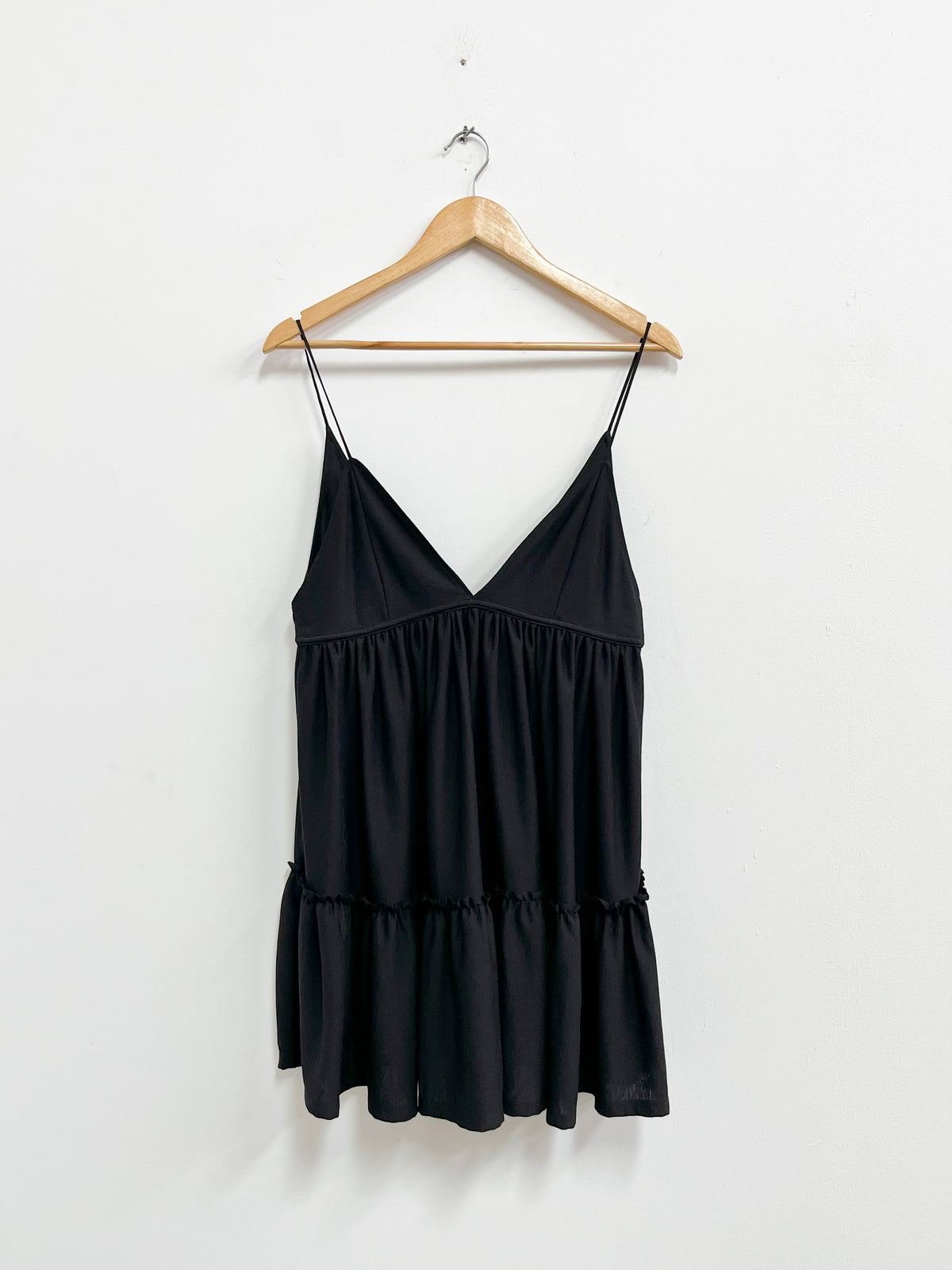 Vestido negro tiras - Zara - Talla S