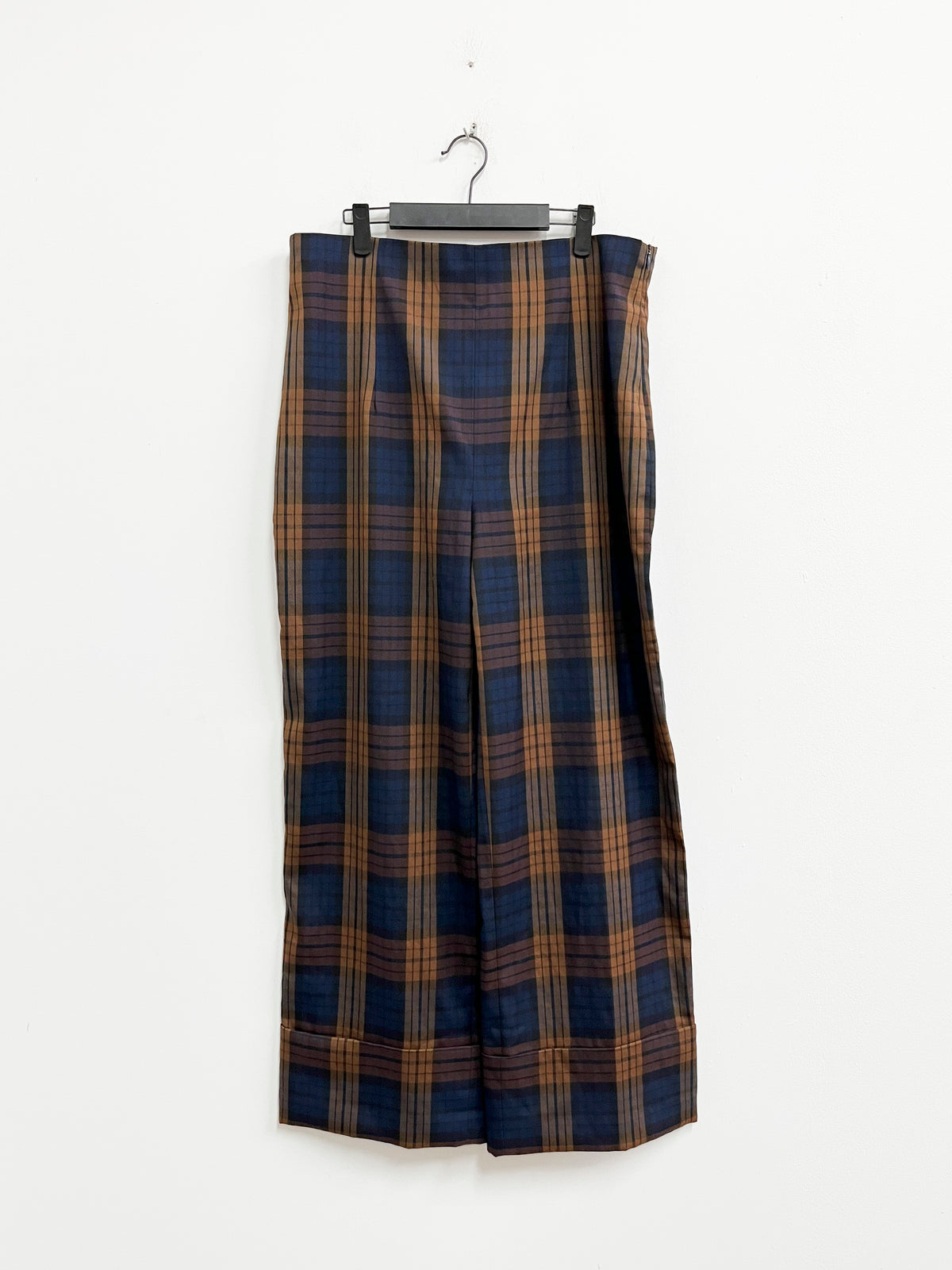 Pantalon cuadros marron y azul - Zara - Talla XL