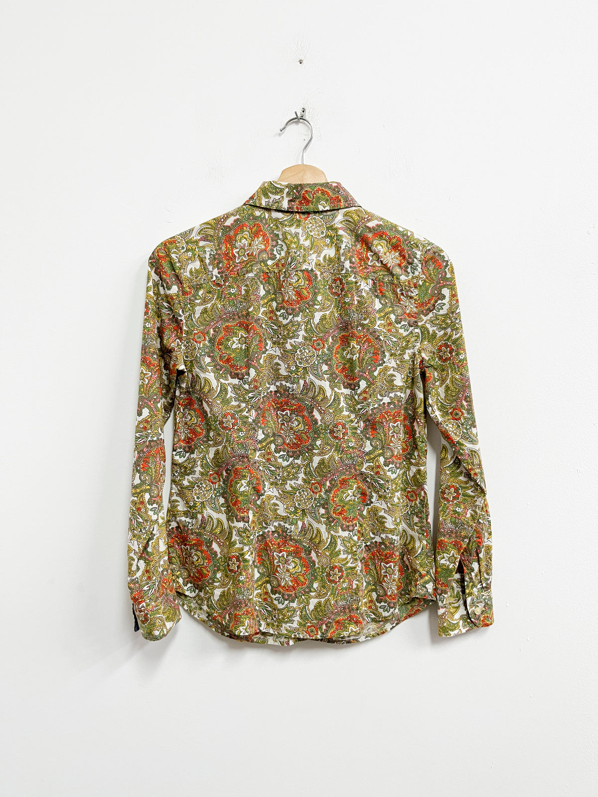 Blusa estampada verde y amarillo - Talbots - Talla XS