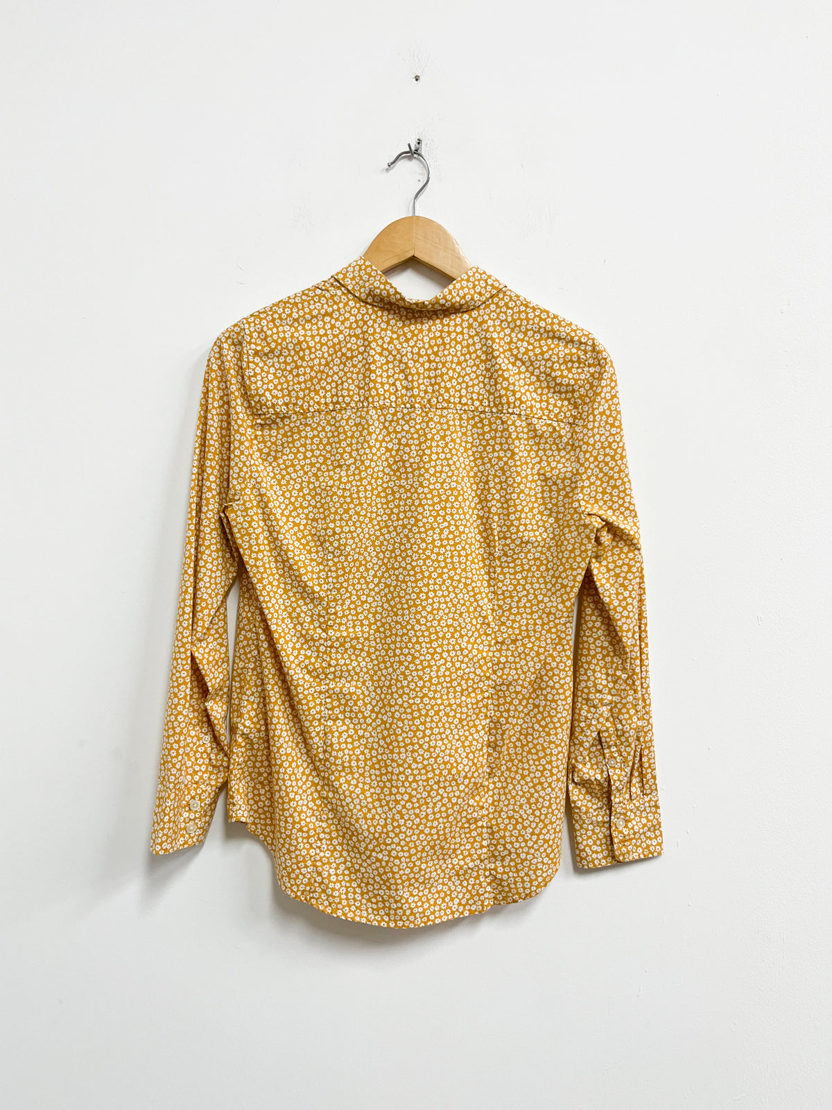 Blusa amarilla flores blancas - J.Crew - Talla S
