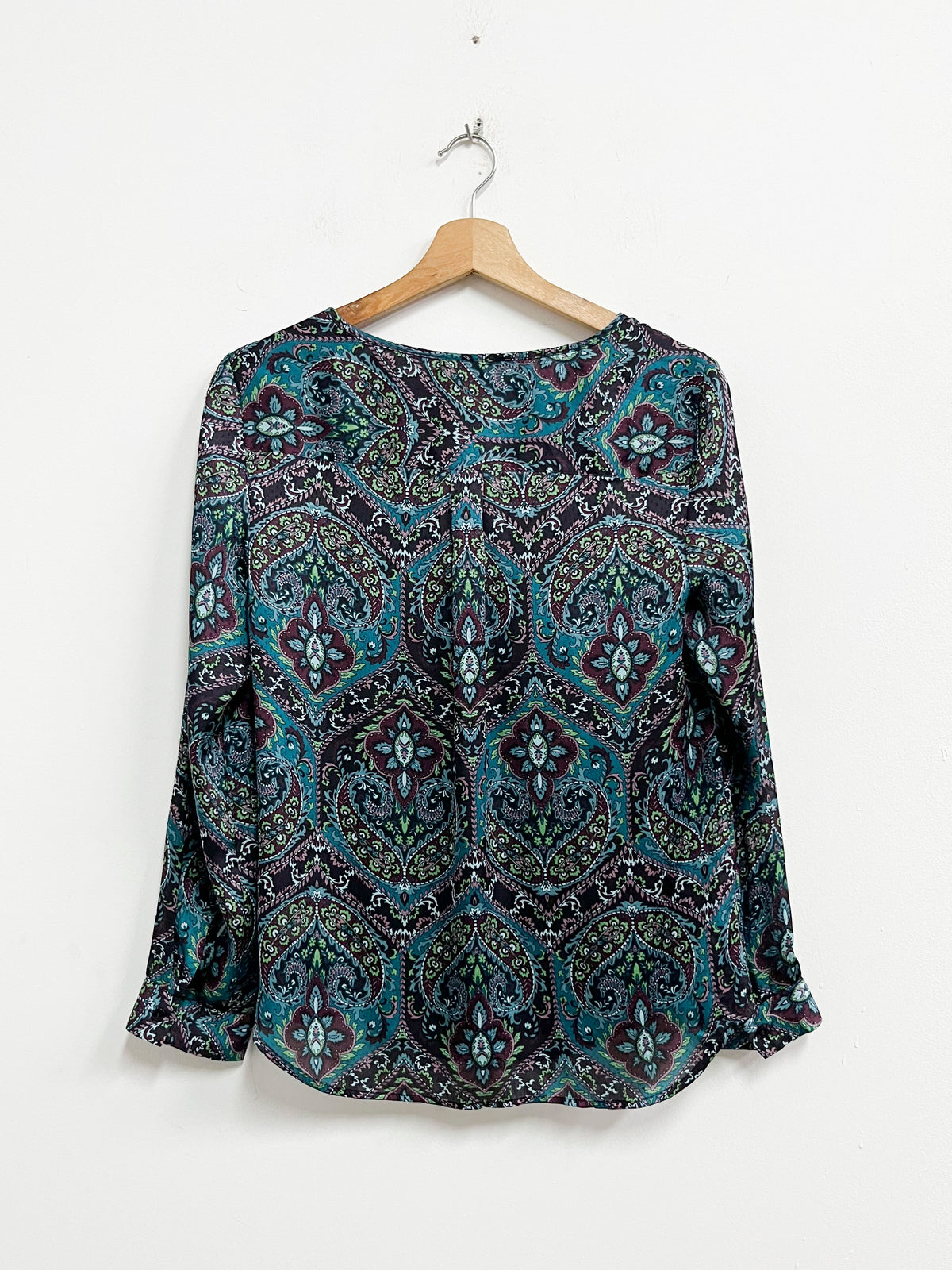 Blusa estampada de mandalas guinda y azul - Talbots - Talla S