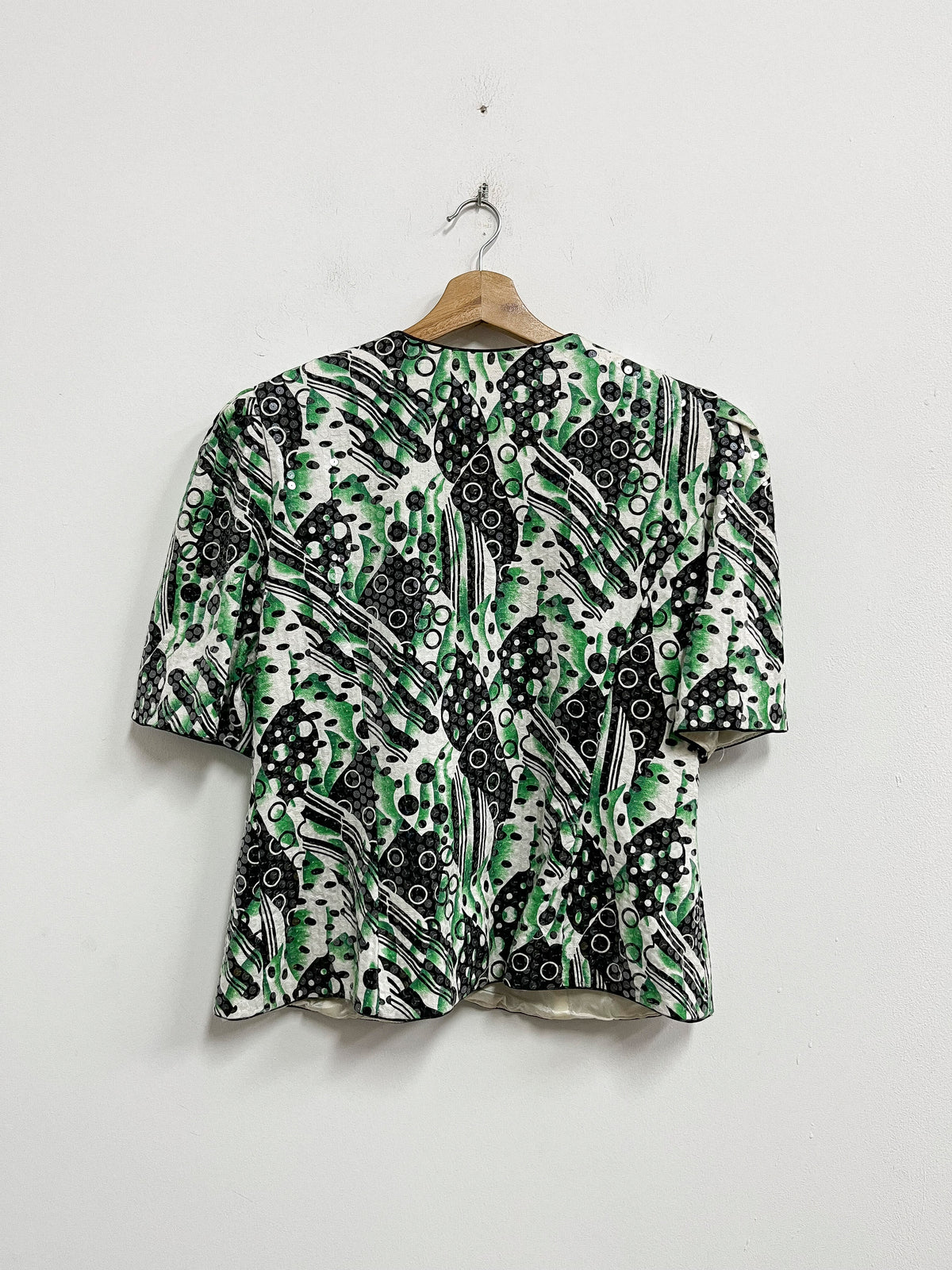 Saco verde con negro y lentejuelas - Karen Miller - Talla L