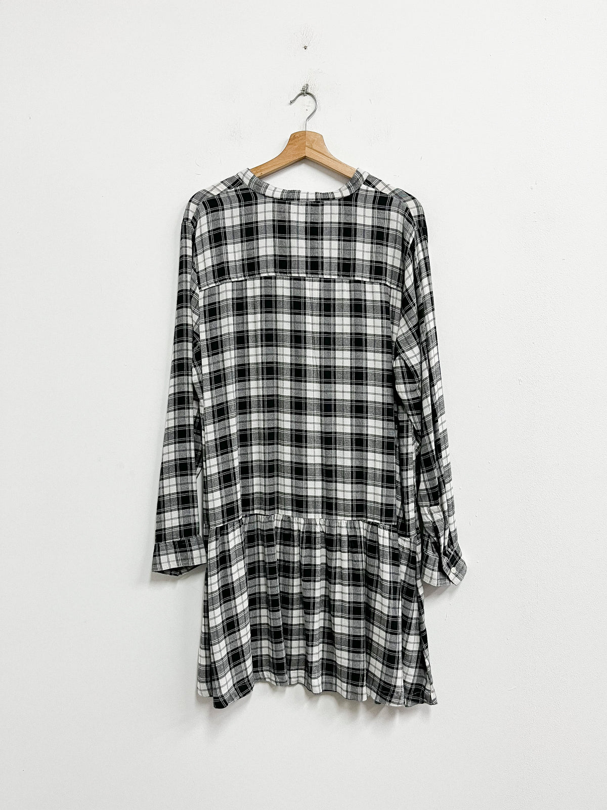 Vestido blanco con negro de cuadros - Gap - Talla XL