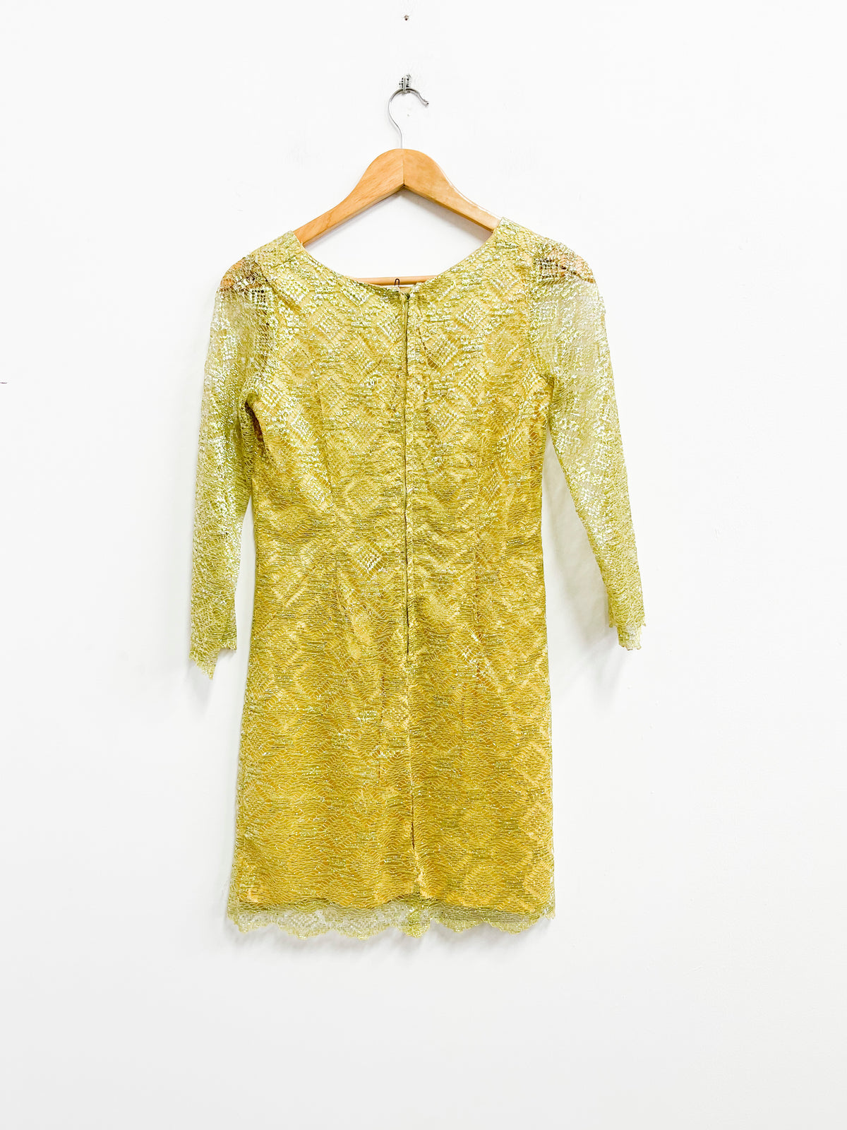 Vestido amarillo con encaje y brillos - Alede - Talla M