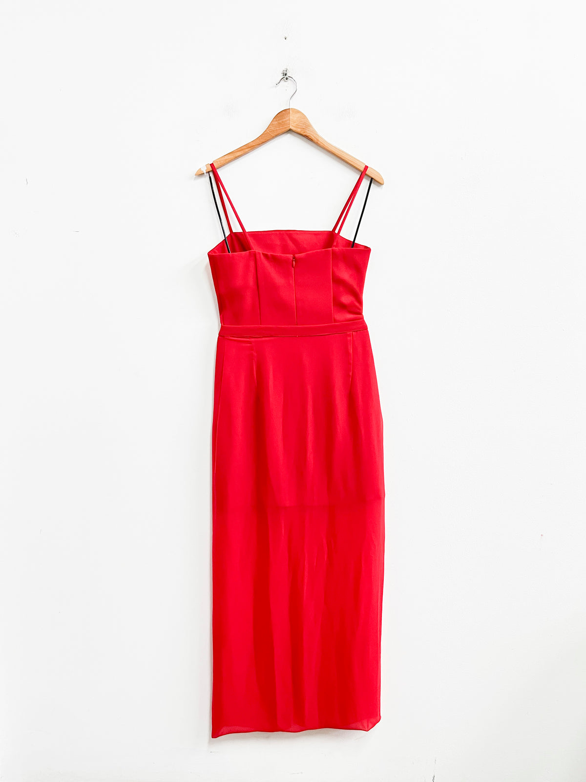 Vestido rojo con cola transparente - Adolfo Dominguez - Talla M
