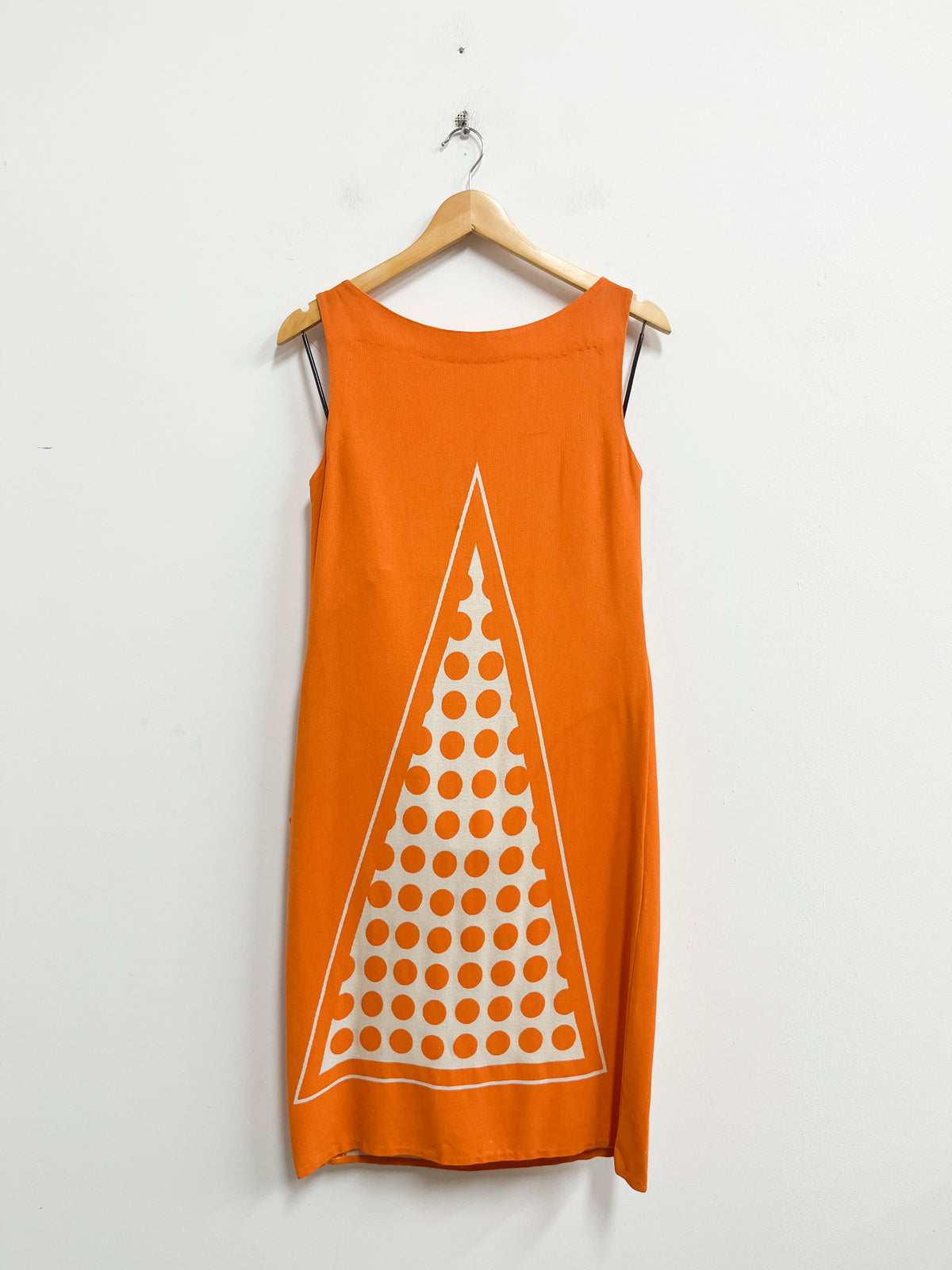 Vestido de lino naranja manga cero - Talla M