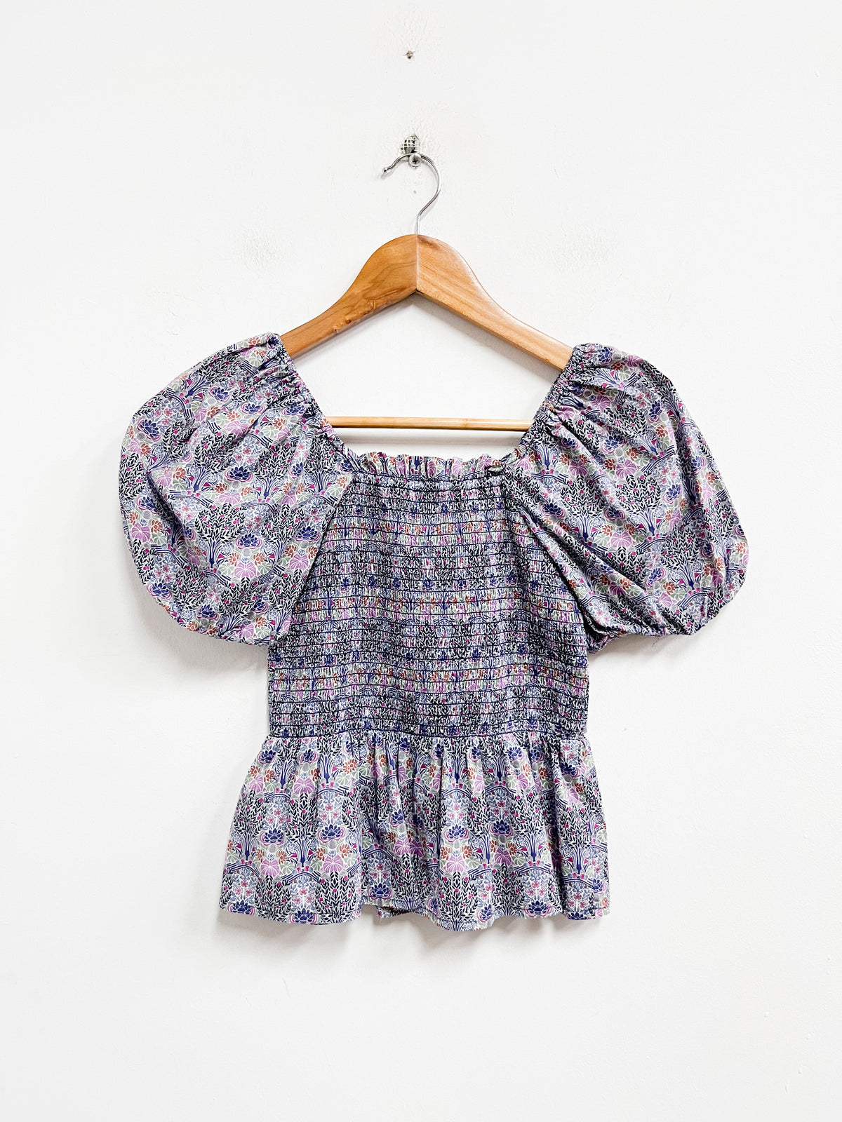 Top estampados azules y lilas - J. Crew - Talla S