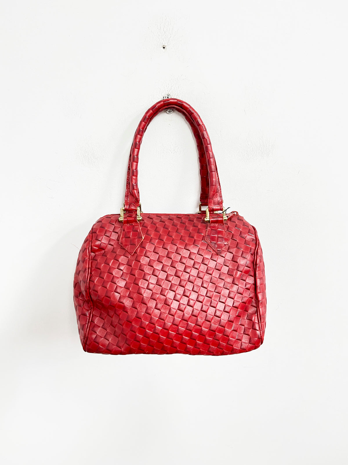 Cartera roja textura cuadritos