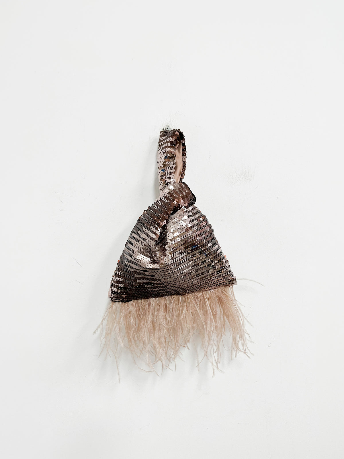 Bolso de mano lentejuelas marrón