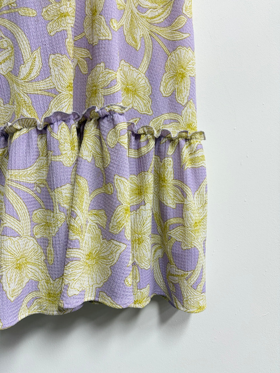 Vestido holgado lila con flores amarillas - Bohem - Talla S