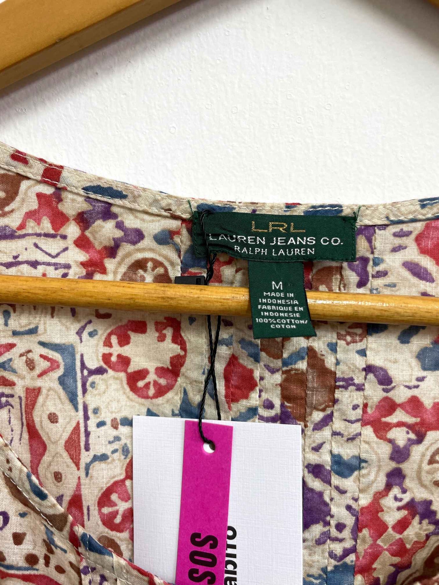 Blusa multicolor étnica pinzas - Lauren Jeans Co. - Talla M