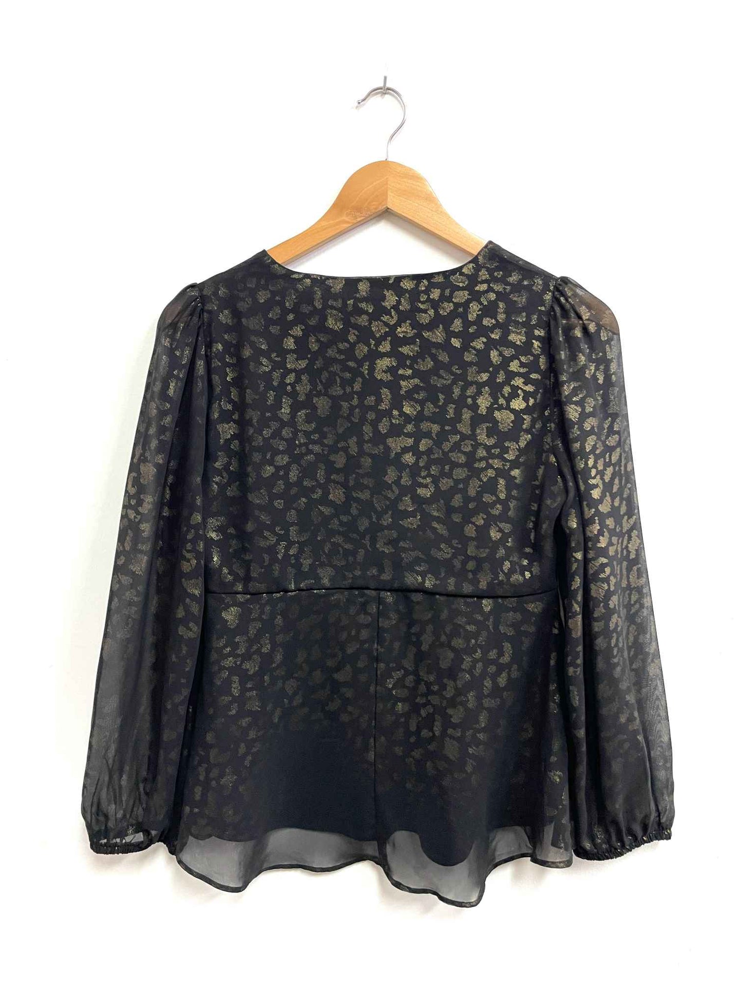Blusa negra print dorado - Wardrobe - Talla S