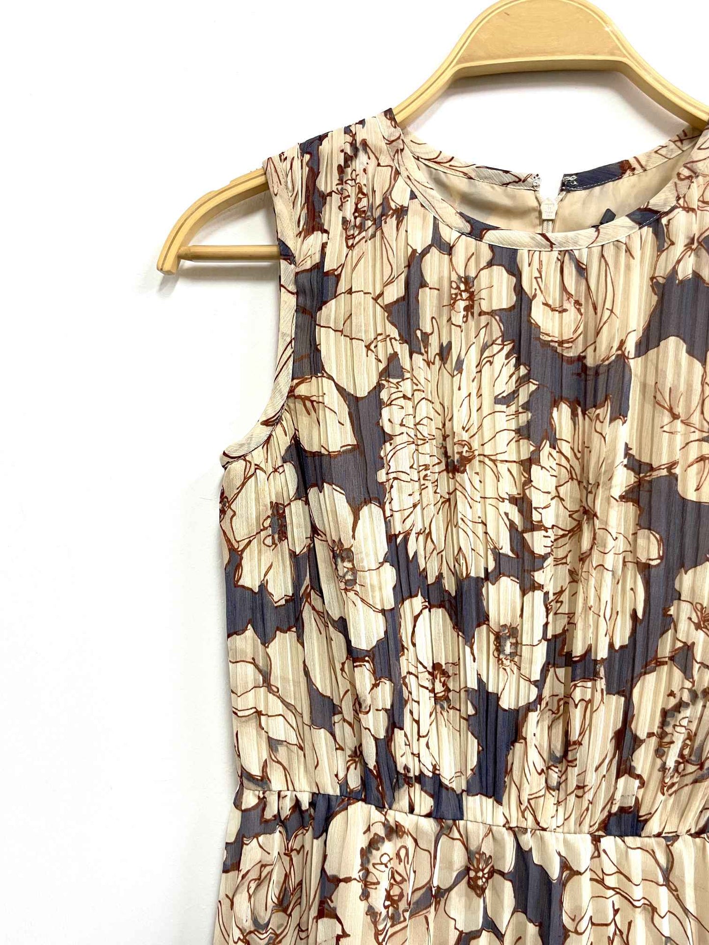 Vestido flores beige - Ellen Tracy - Talla S