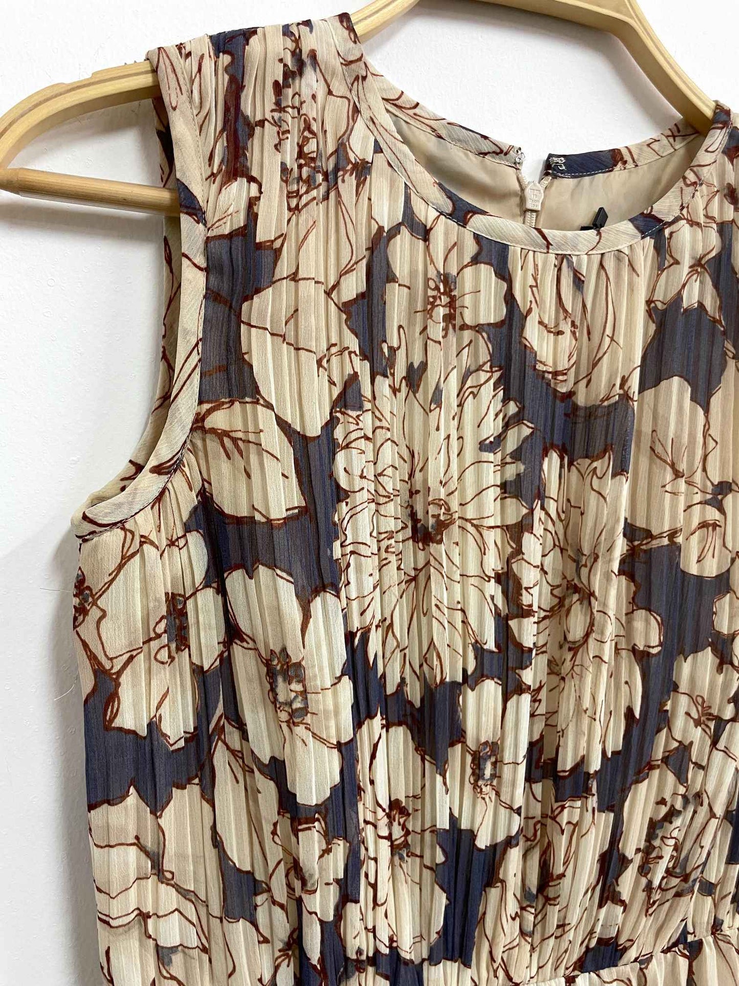 Vestido flores beige - Ellen Tracy - Talla S