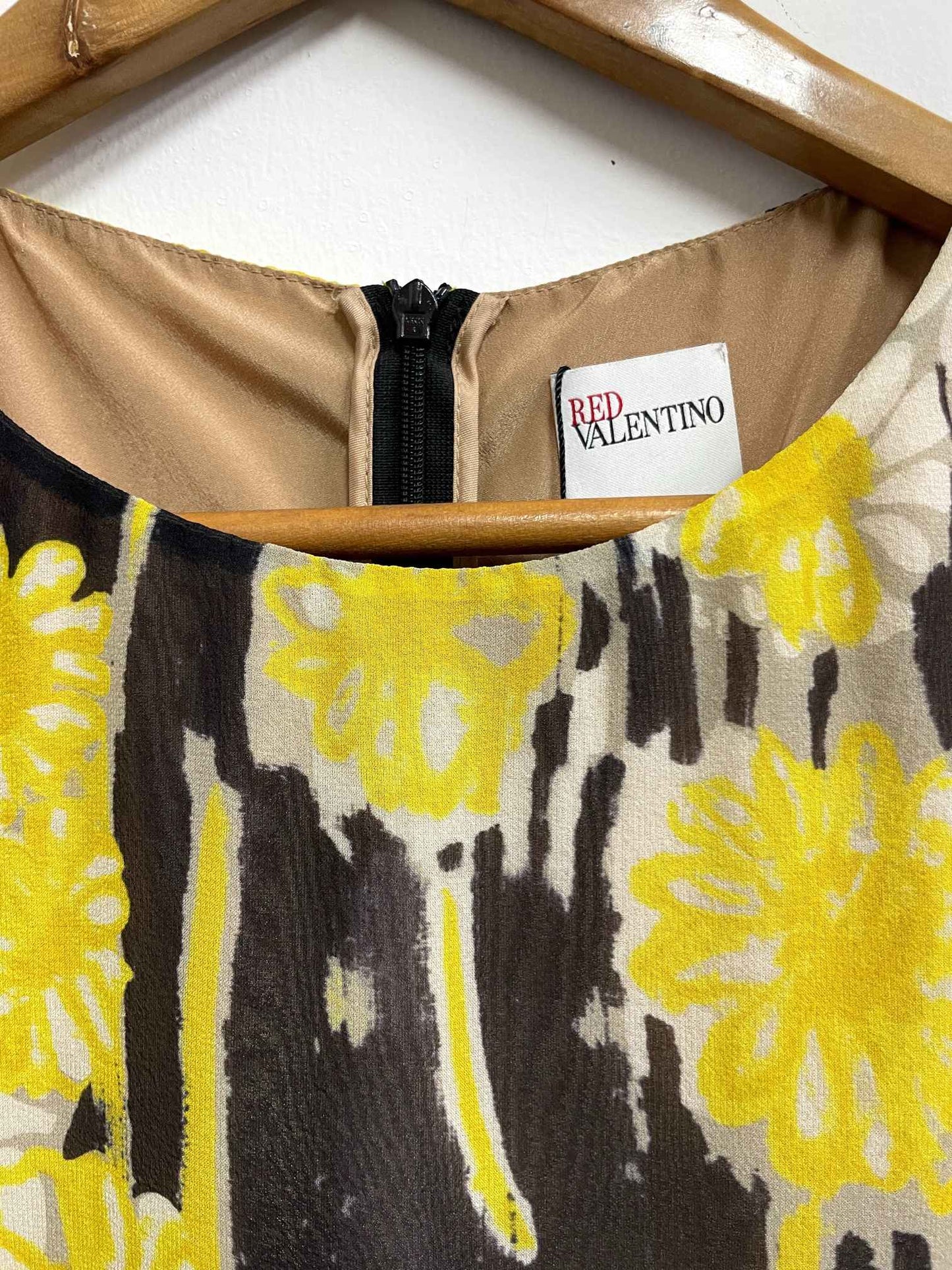 Vestido amarillo print flores - Red Valentino - Talla M